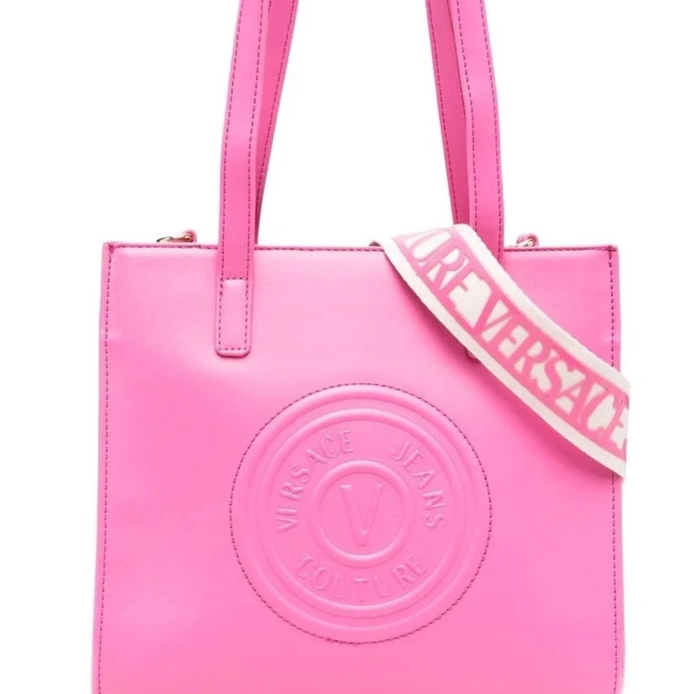 Versace Jeans Couture Embossed Logo Tote Fuchsia Pink Medium Size
NWT